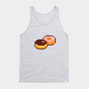 Boston cream and strawberry dipped donut pixel art Tank Top